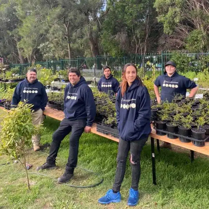 Peter Cooley (front centre) with some of the IndigiGrow team